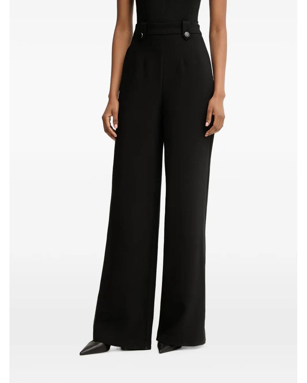 Morgan Black Pantalon Ample À Boutons Décoratifs