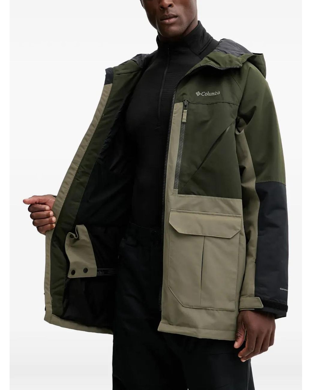 Columbia Green Hooded Ski Jacket for men