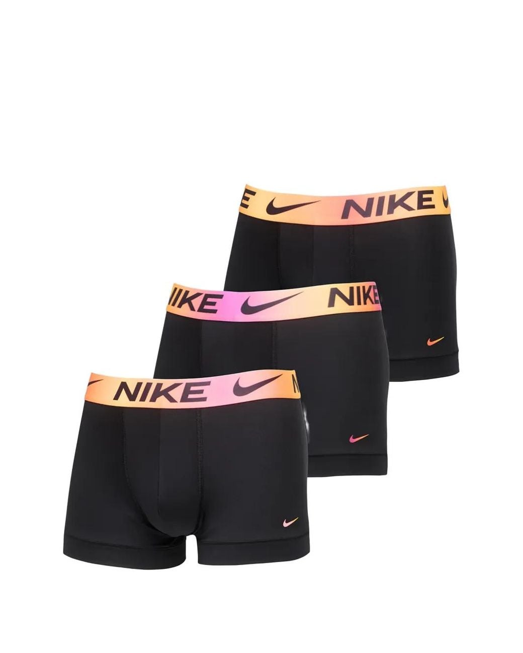 Nike Black Logo-Waistband Trunks (Set Of Three) for men