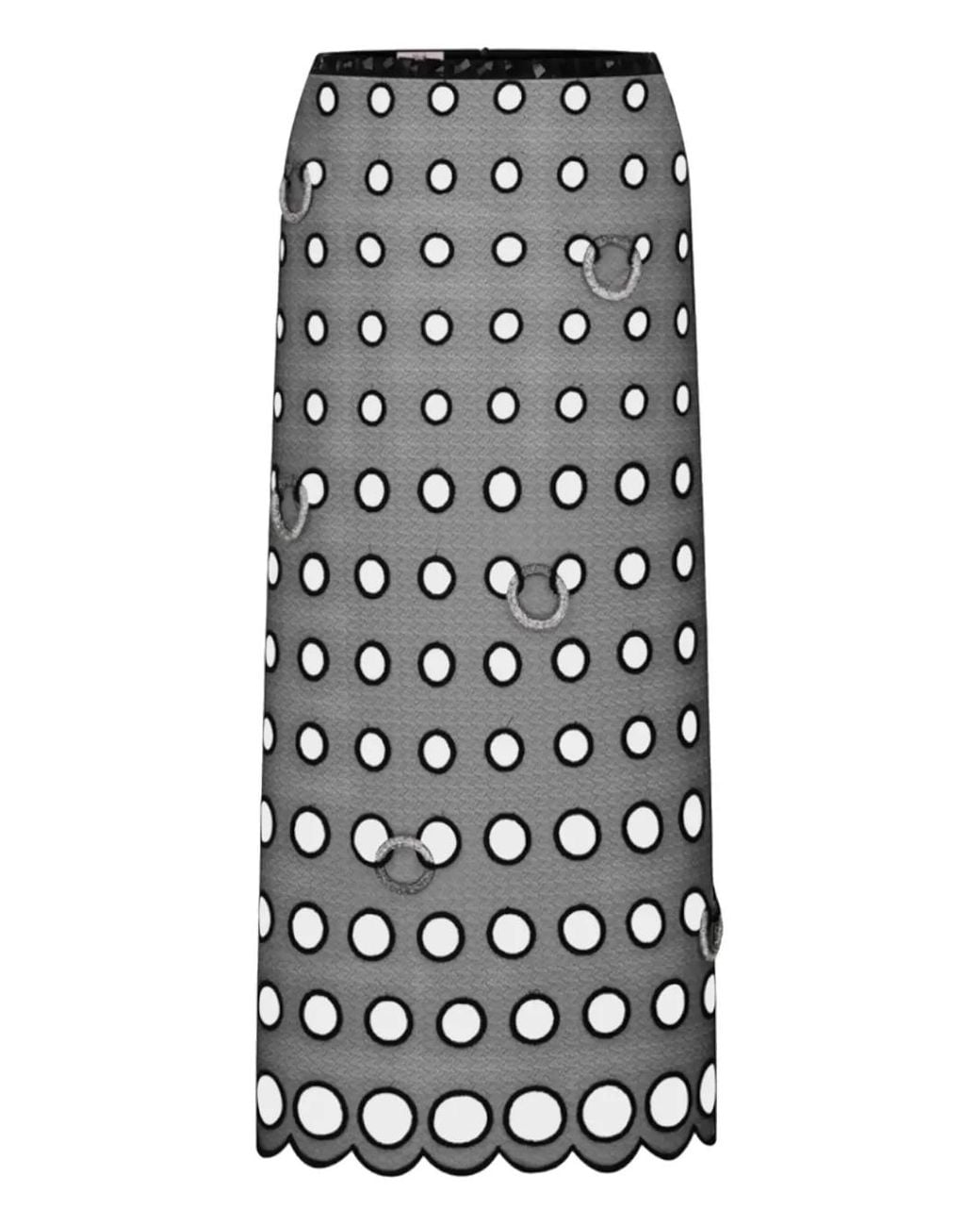 Nue Gray Jupe Droite À Ornements