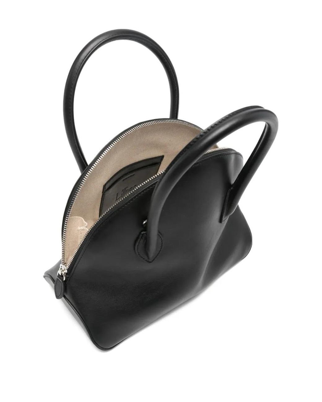 Liffner Black Dome Zipped Tote Bag