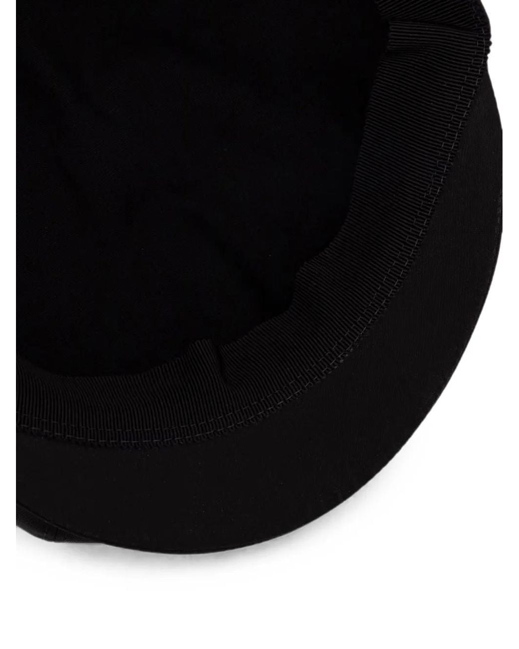 Moschino Black Logo-Patch Beret for men