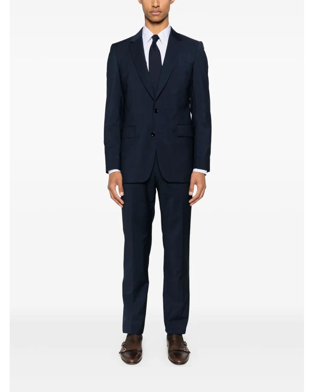 Fursac Blue Check-Pattern Suit for men