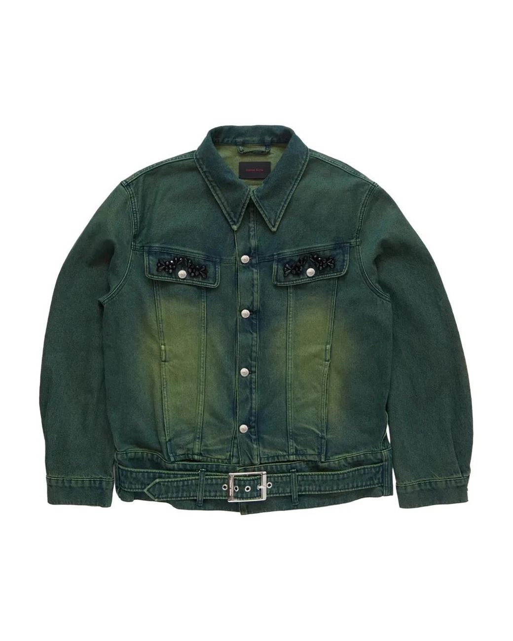 Simone Rocha Denim Jack Met Ceintuur in het Green voor heren