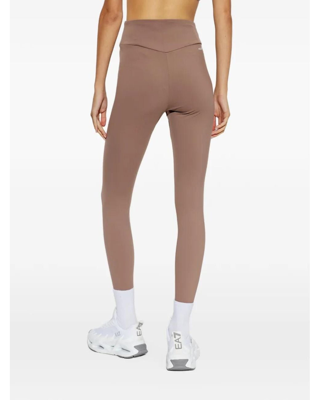 EA7 Natural Logo-Print Performance Leggings