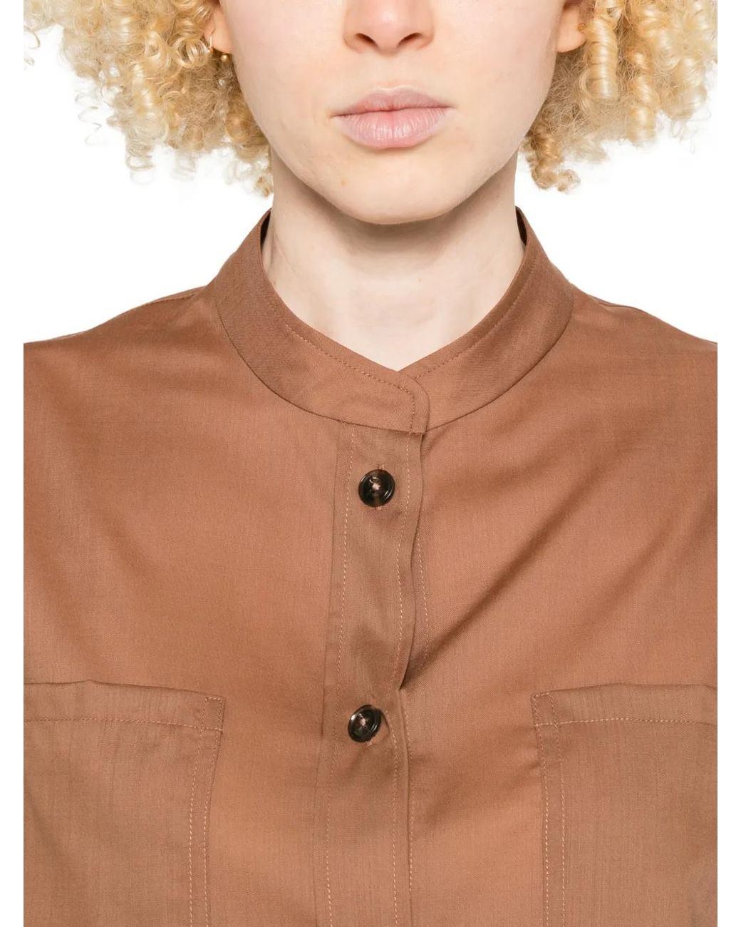 Herno Brown Virgin Wool Shirt