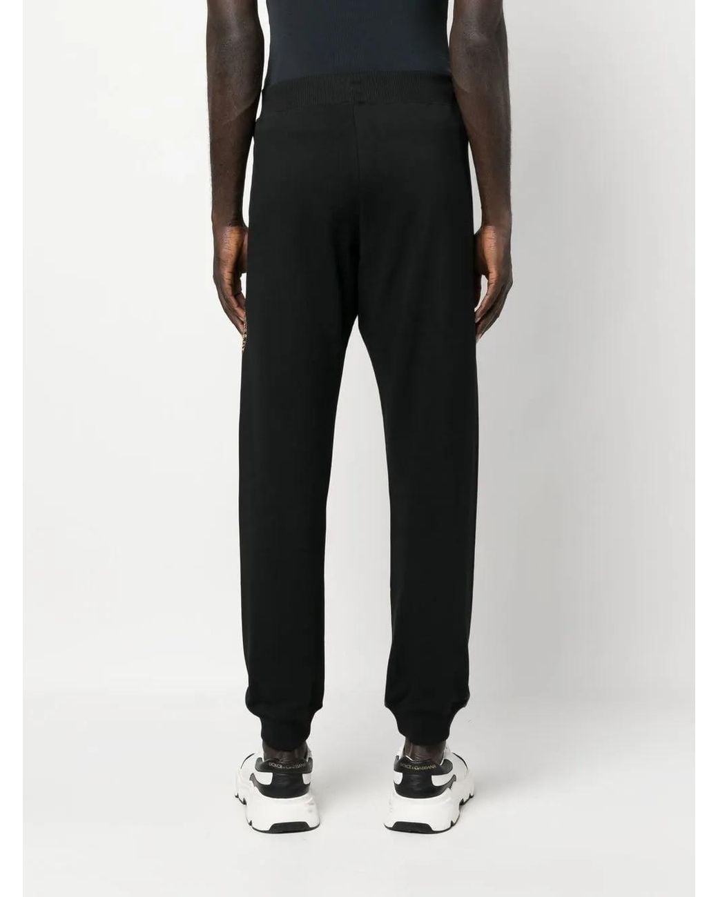 Just Cavalli Black Logo-Print Cotton Track Pants for men