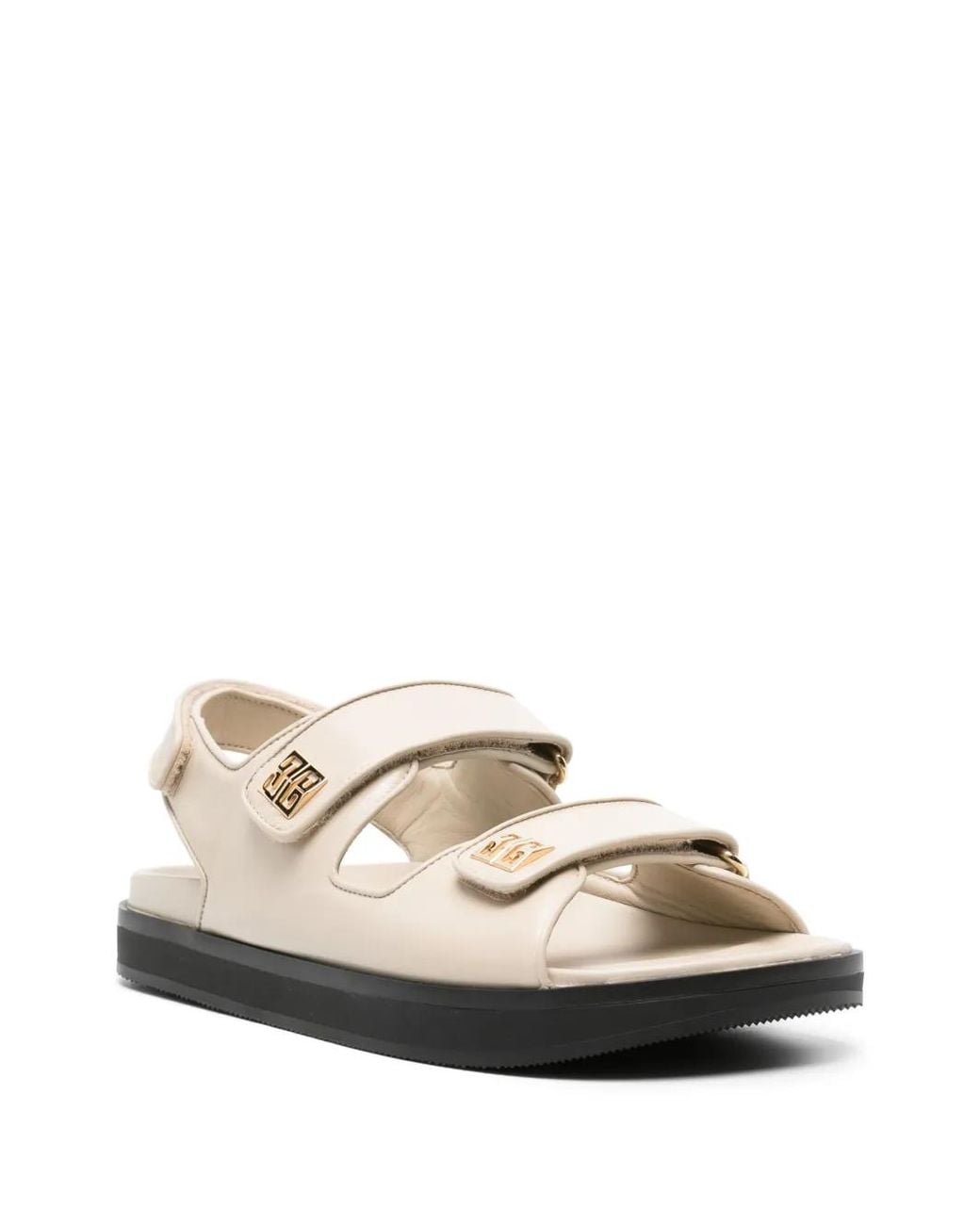 Givenchy White 4G-Plaque Leather Sandals