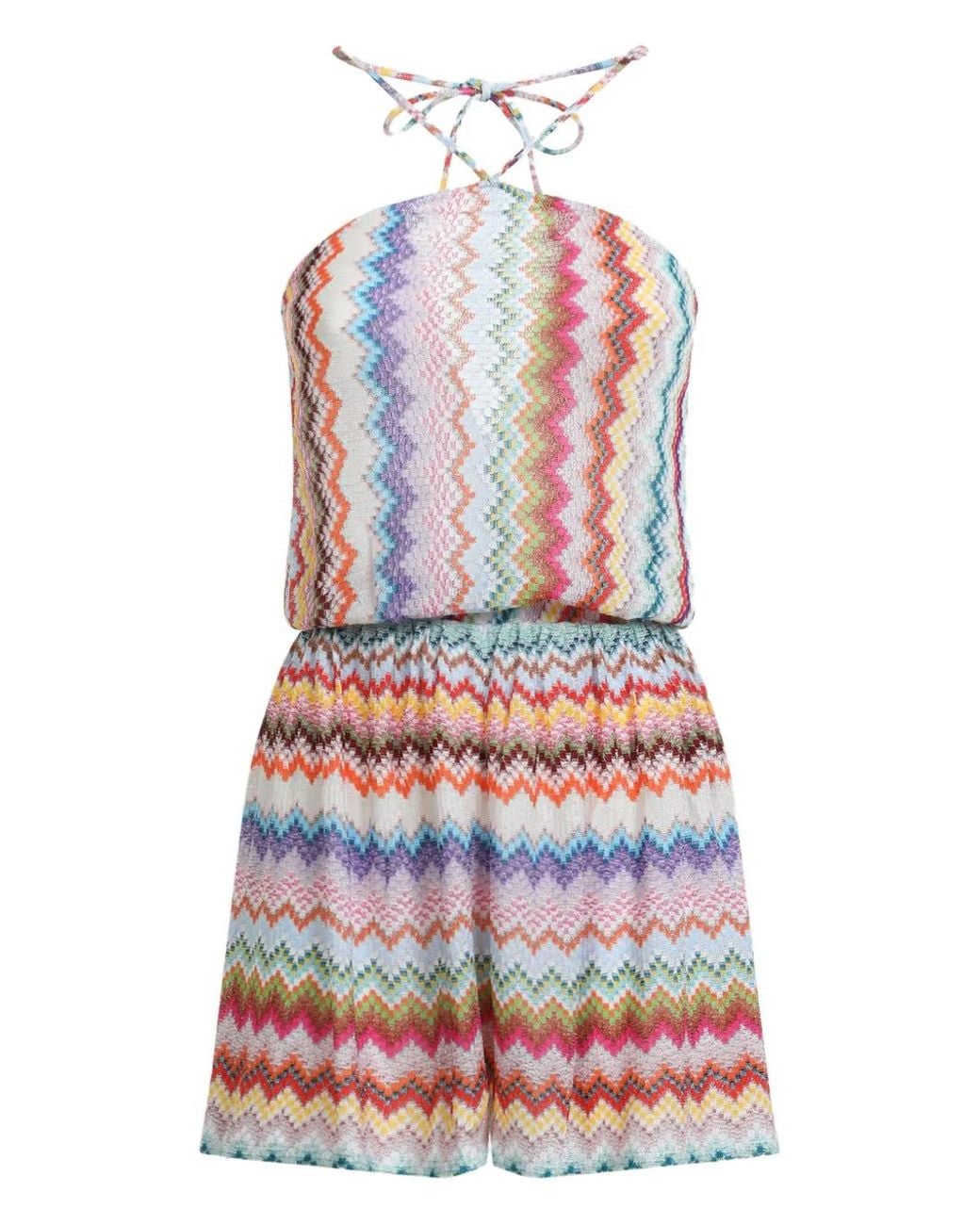 Missoni White Combinaison À Motif Zigzag