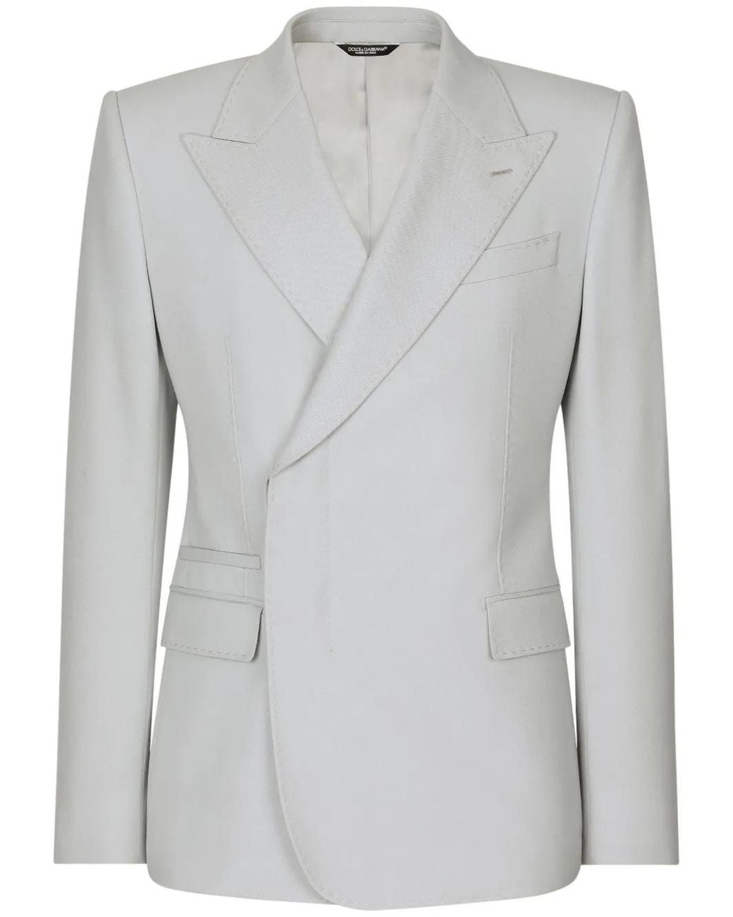 Dolce & Gabbana Gray Single-Breasted Wool Blazer for men