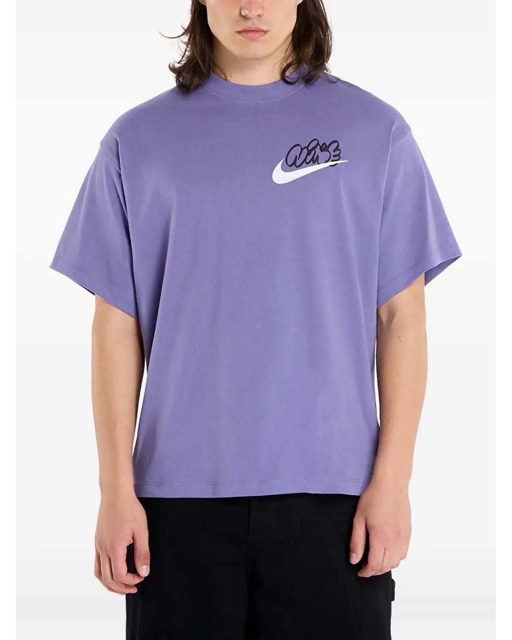 Nike Purple Swoosh-Graphic T-Shirt for men