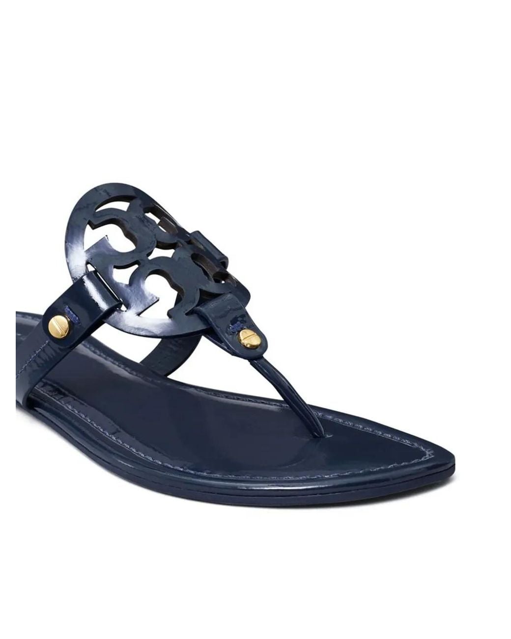 Tory Burch Blue Miller Cut-Out Flat Sandals