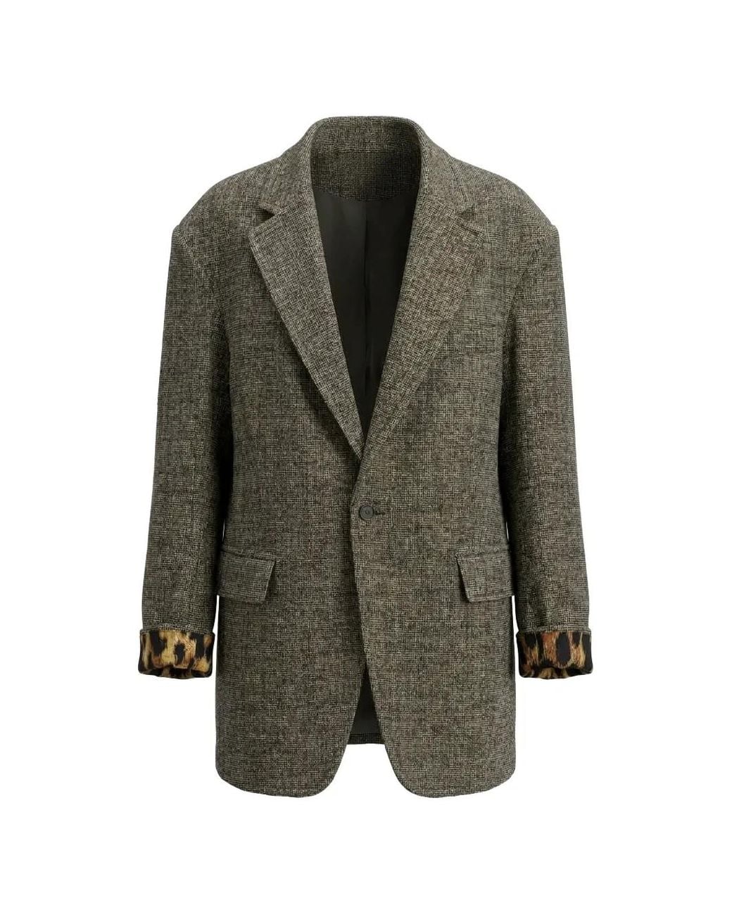 R13 Green Single-Breasted Blazer
