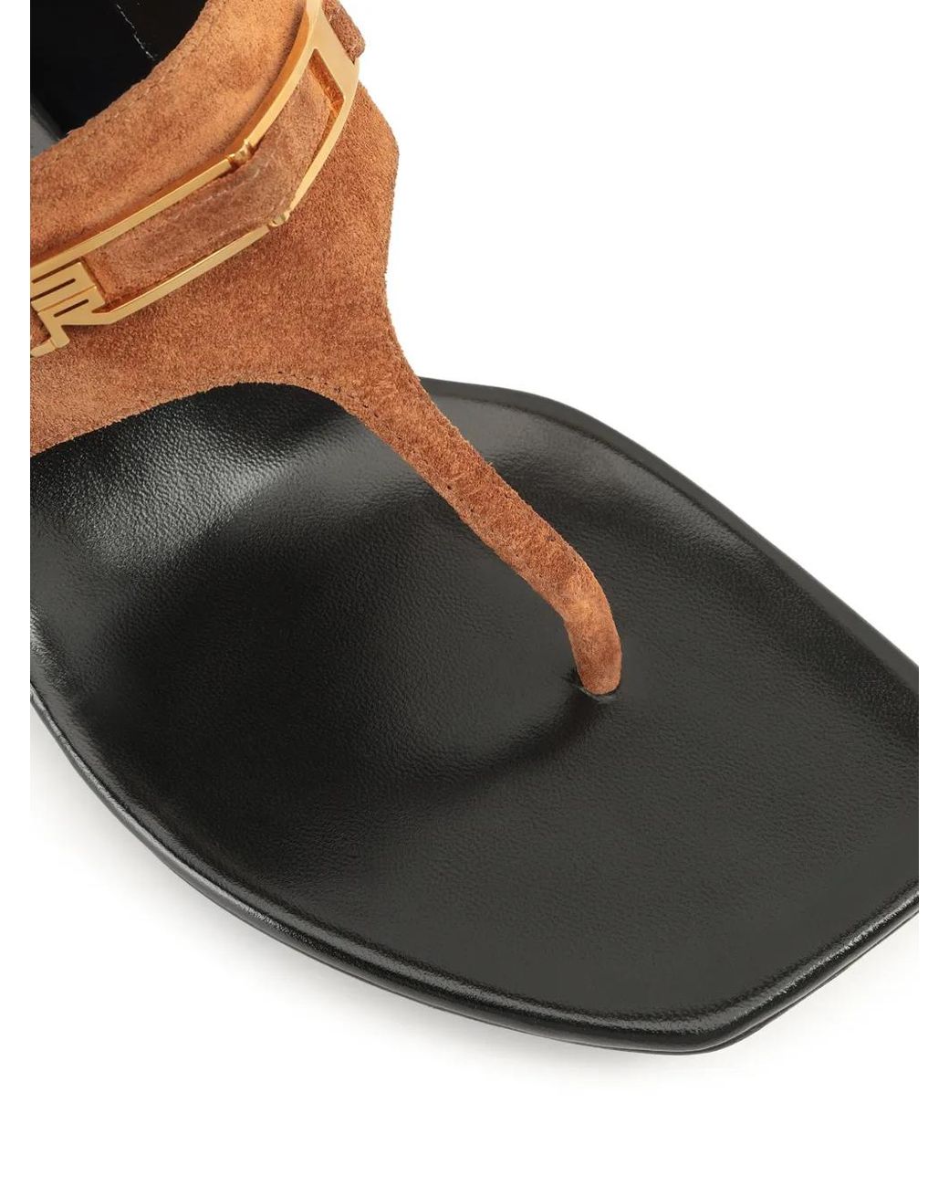 Sergio Rossi Brown Heeled Sandals T-Strap