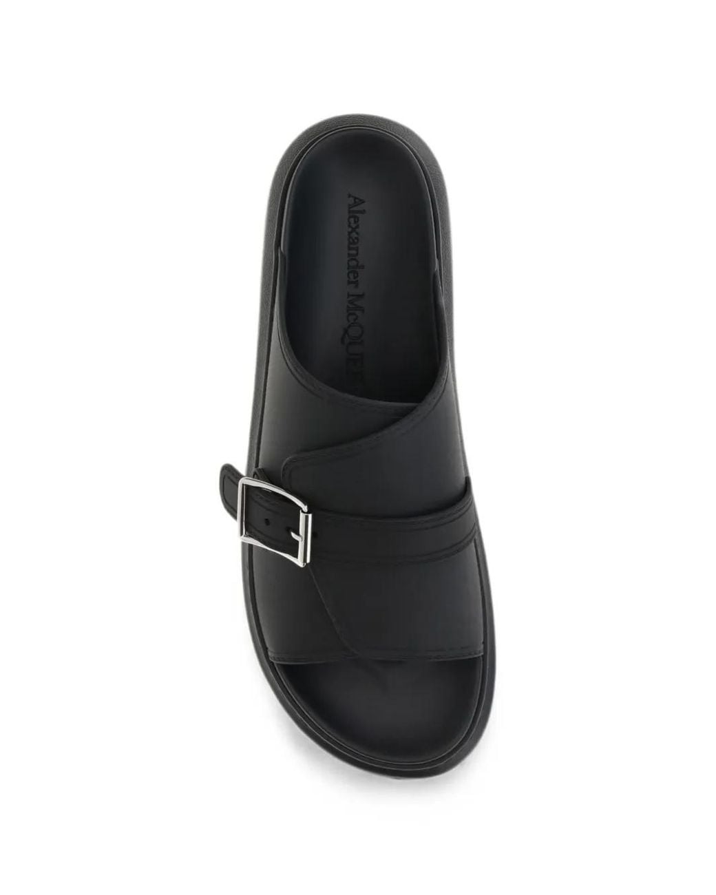 McQueen Black Hybrid Buckle Sandals for men