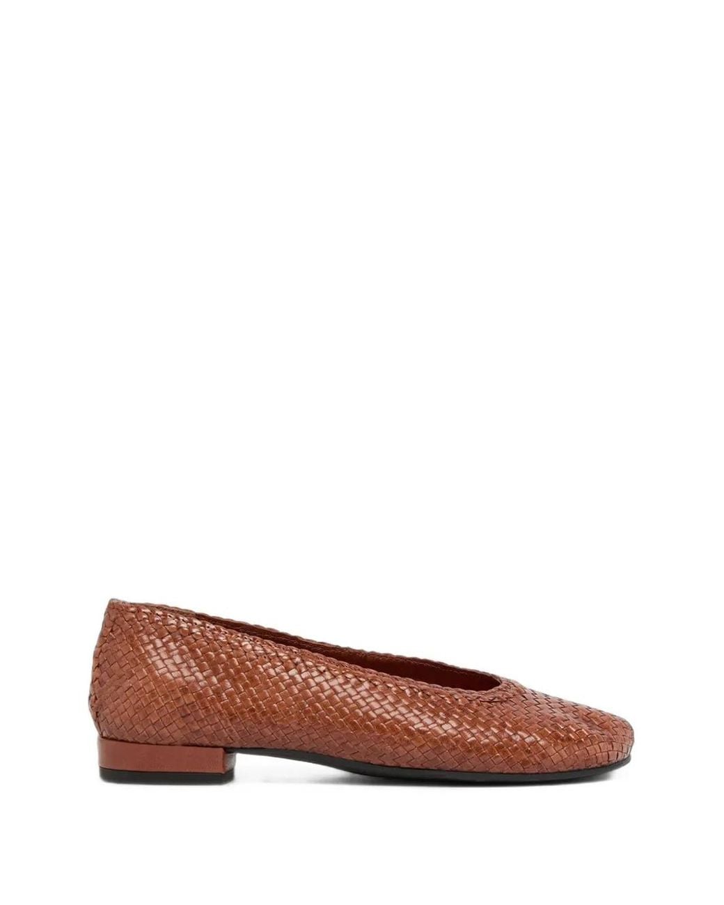CAREL PARIS Brown Cassis Woven Leather Ballet Flats