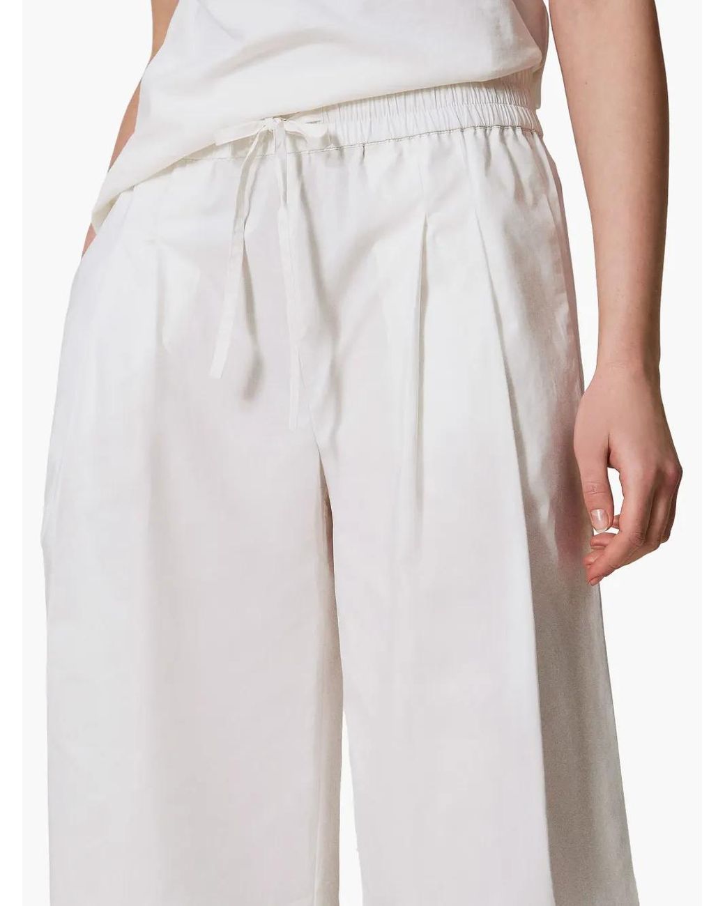 Twinset White Cotton Trousers