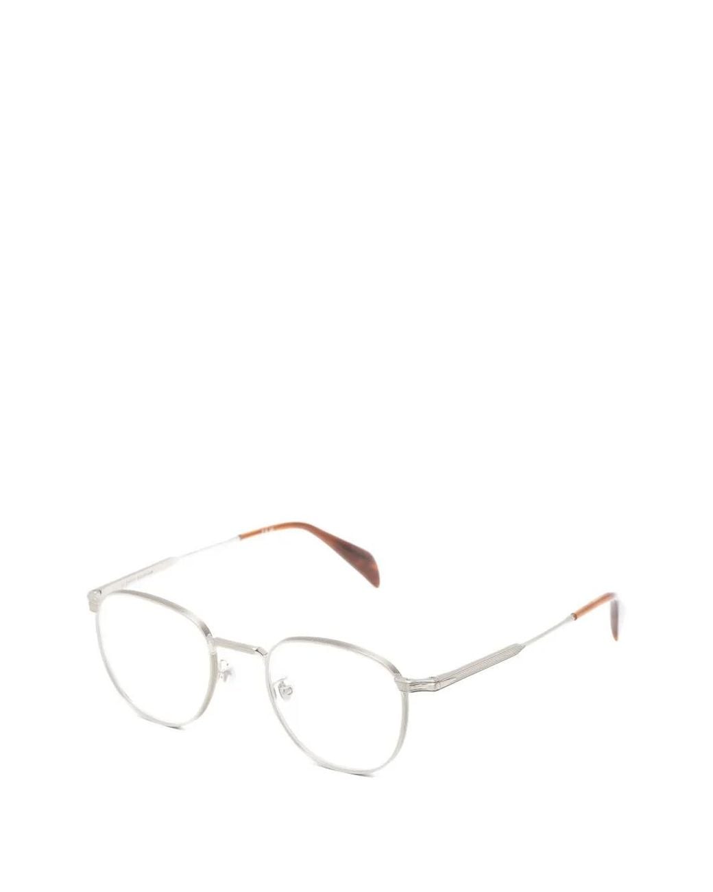 David Beckham White Geometric-Frame Glasses
