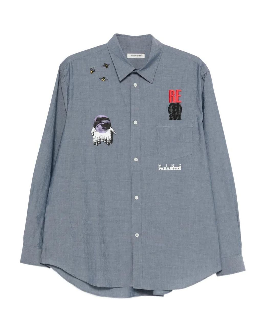 Undercover Blue Chest-Pocket Shirt for men