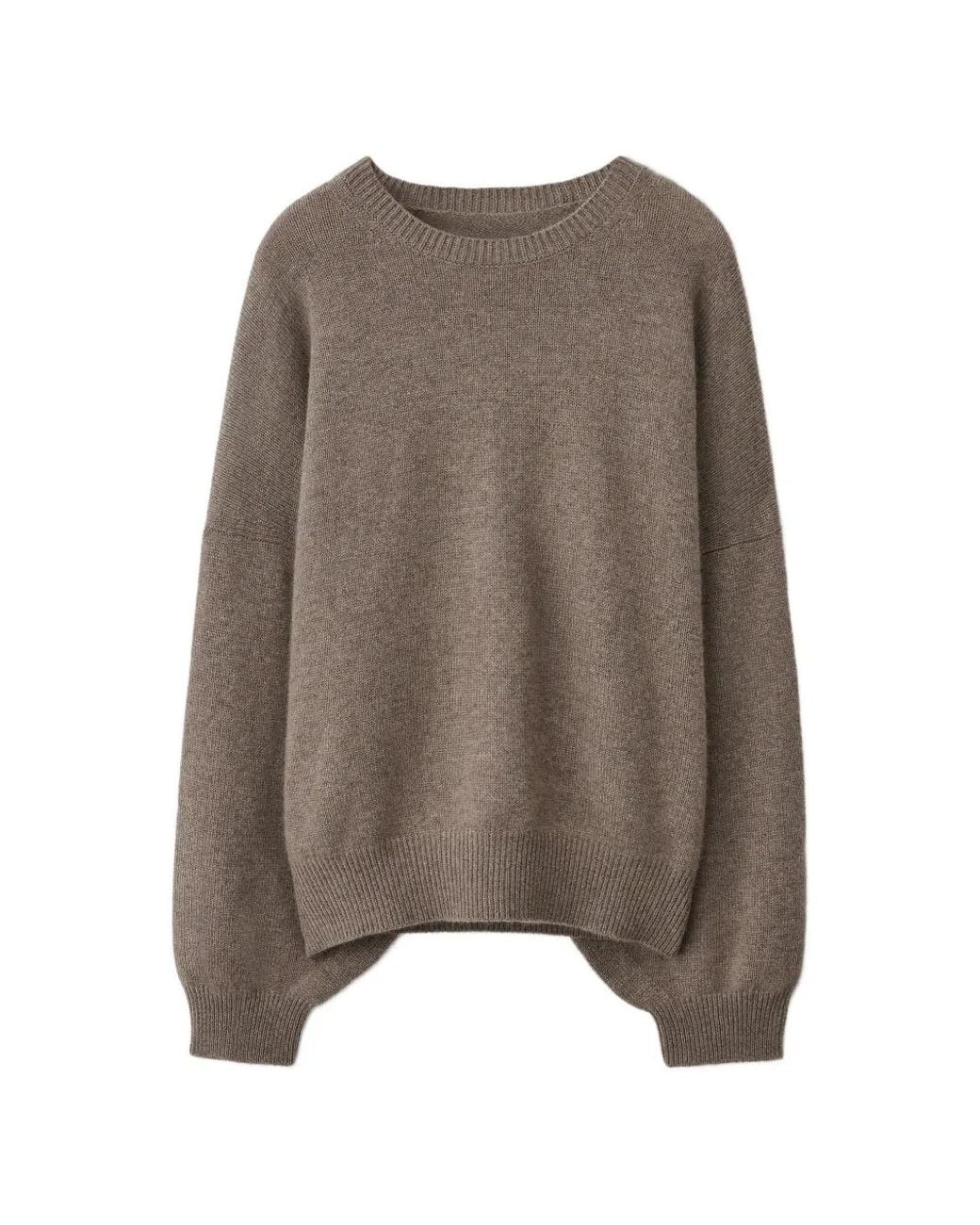 Lisa Yang Brown Veira Ribbed Knit Sweater