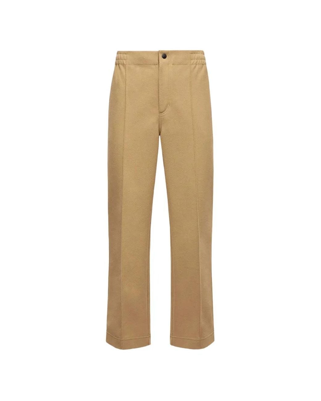 Moncler Natural Embossed Logo Cotton Sweat Trousers for men
