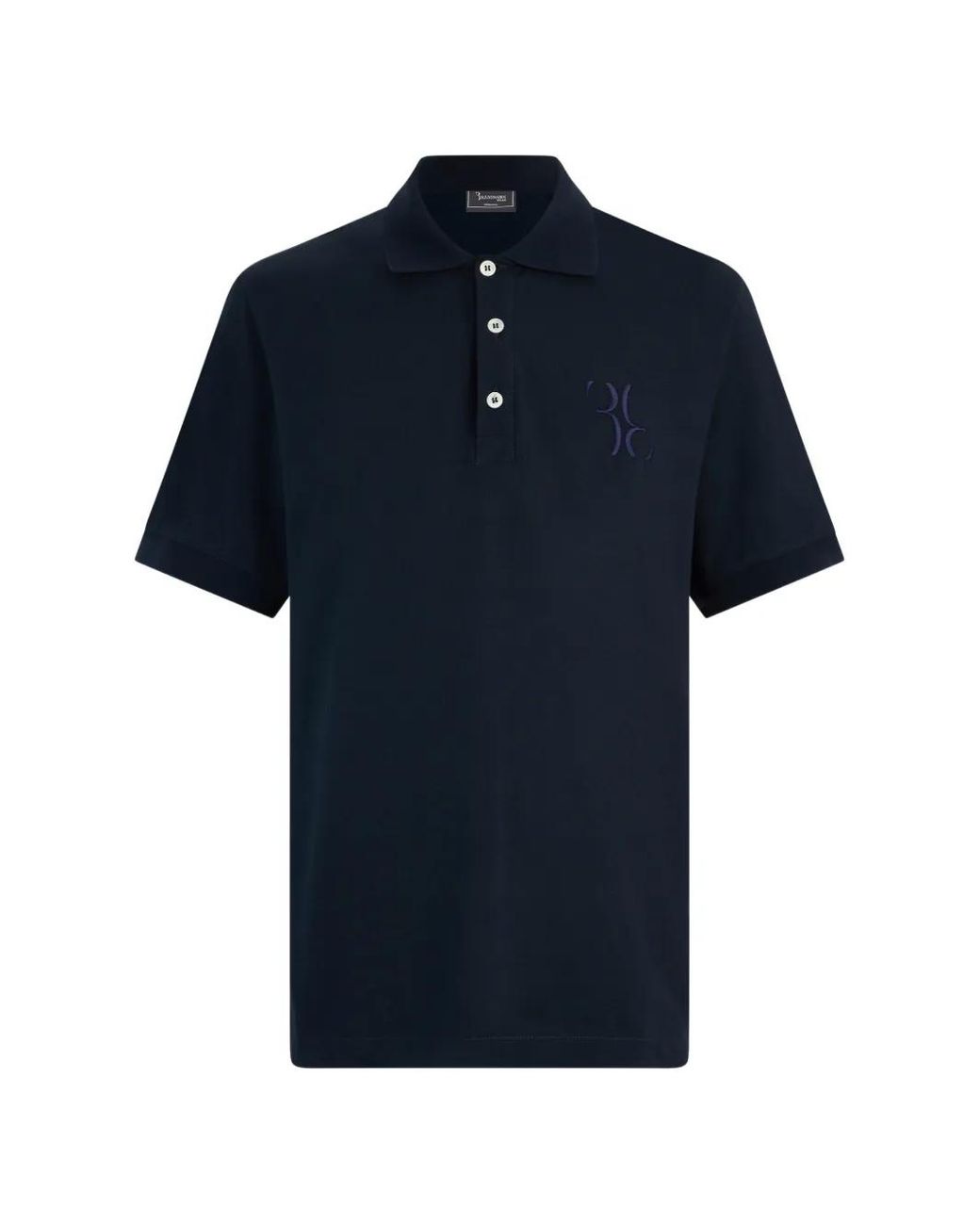 Billionaire Blue Baroque Embroidered Polo Shirt for men