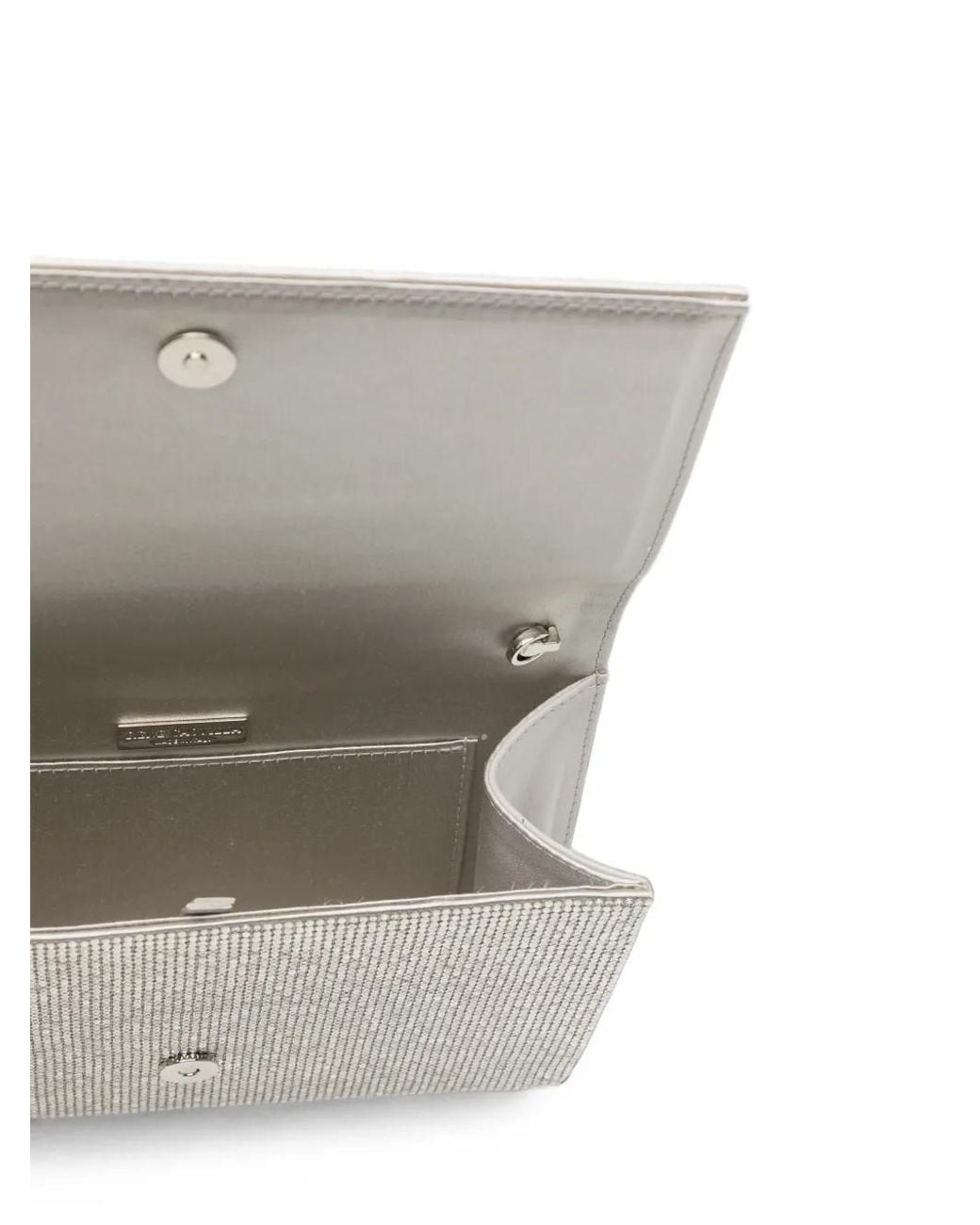 Rene Caovilla Gray Crystal-Embellished Chain-Strap Clutch Bag