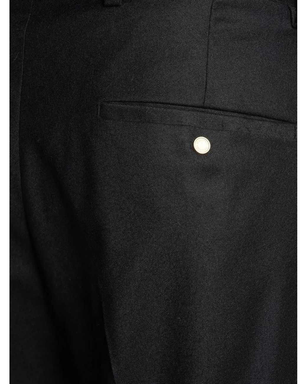 Grayed Black Pleated Trousers for men