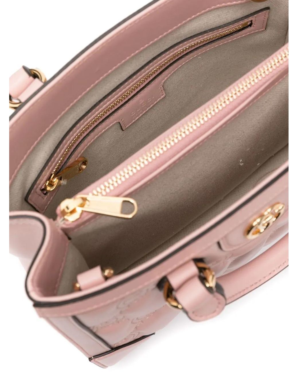 Gucci Pink Small Gg Matelassé Top-Handle Bag