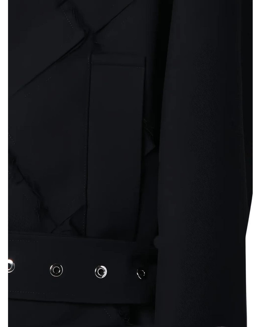 NAMACHEKO Black Quilted Waist Trench Coat