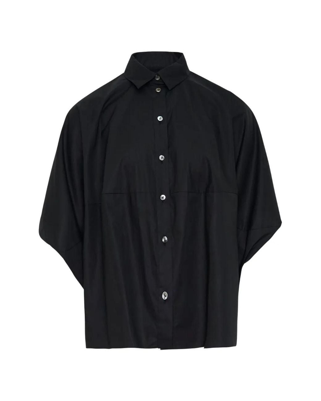 Camisa Drapeada Hexagonal Enfold de color Blue