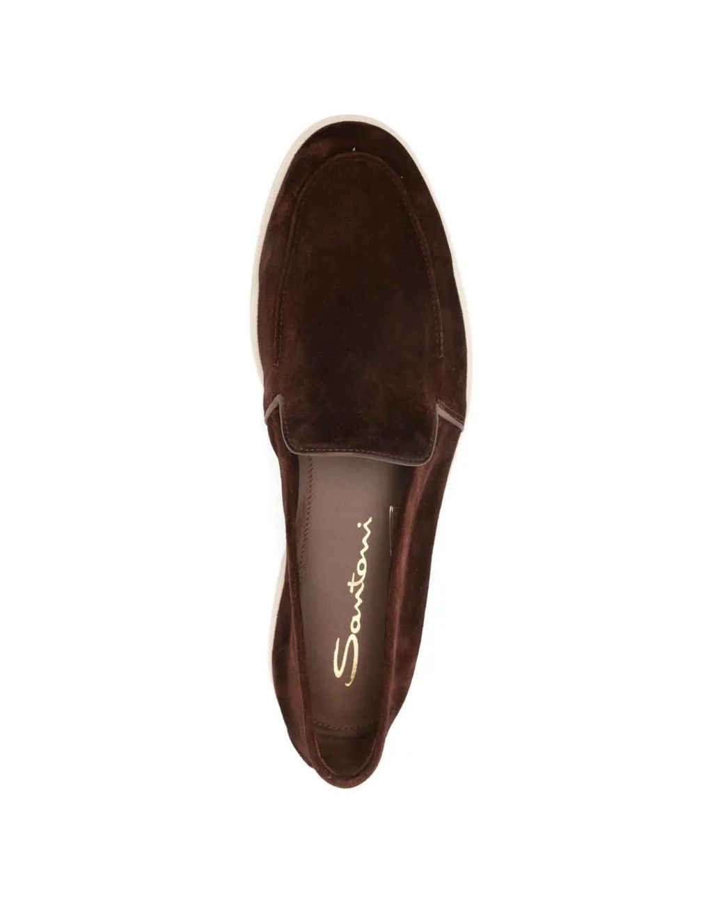 Santoni Brown Malibu Slip-On Loafers
