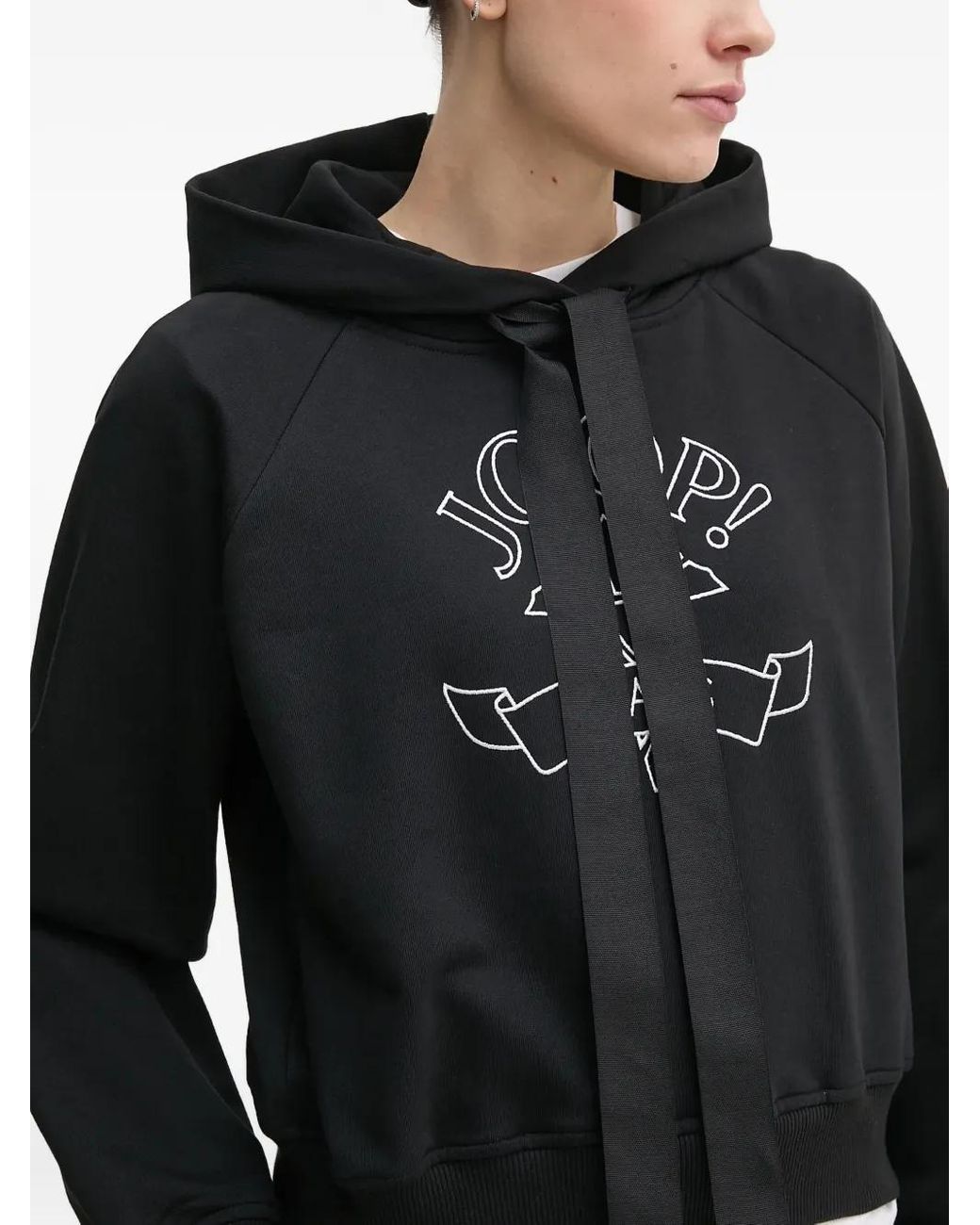 Joop! Black Drawstring Cotton Hoodie
