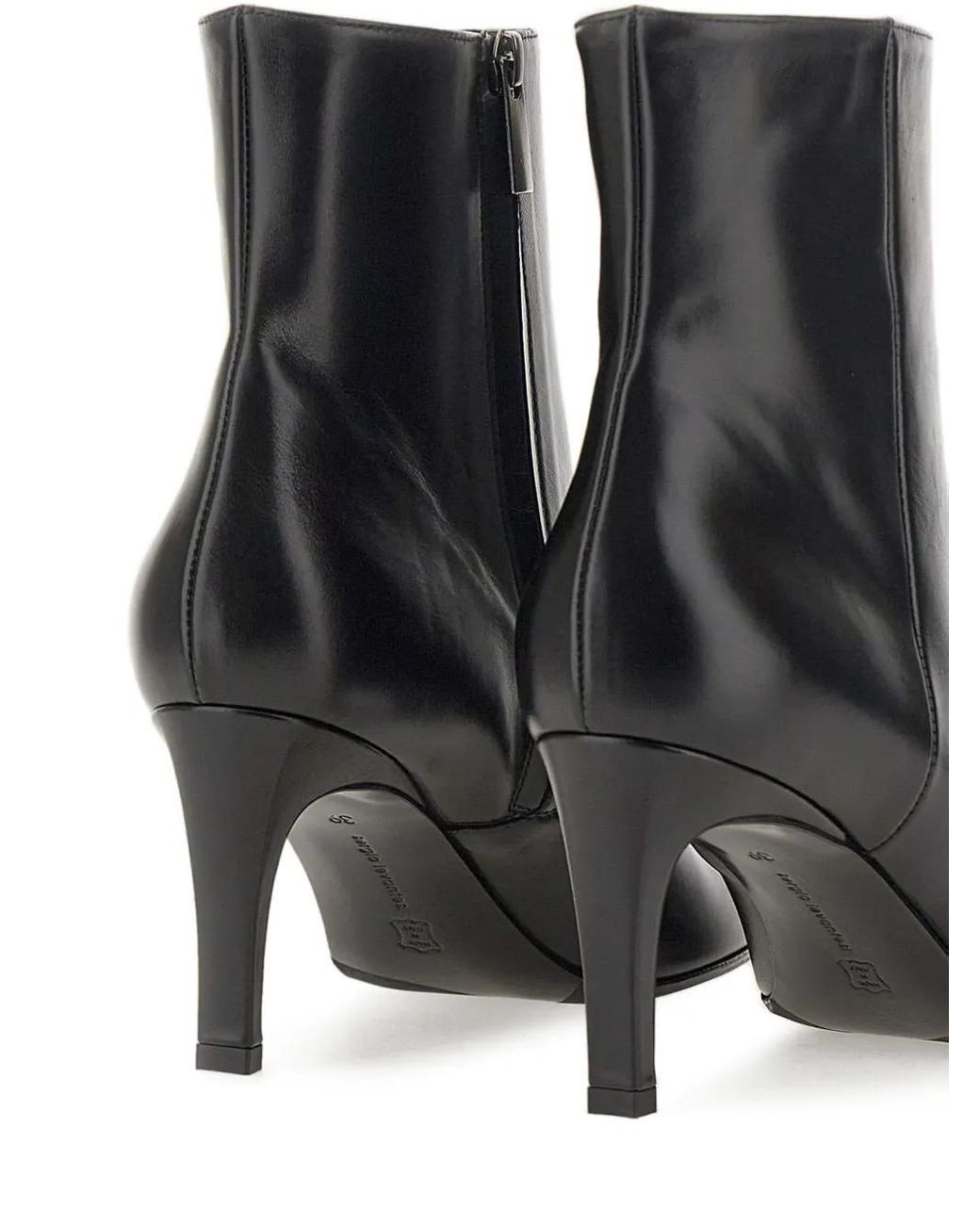 Sergio Levantesi Black Pointed-Toe Ankle Boots