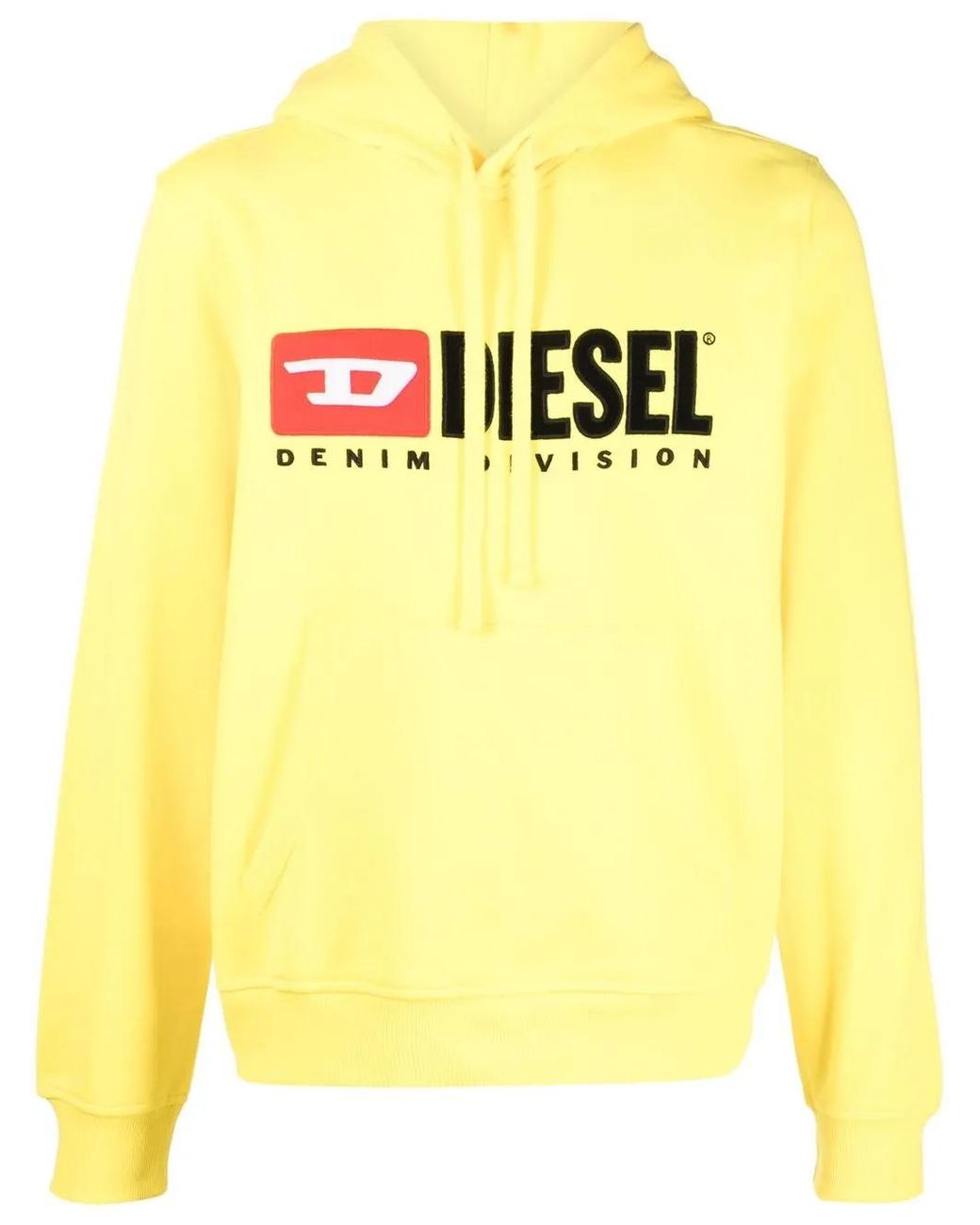 DIESEL Yellow S-Ginn-Hood-Div Logo-Appliqué Hoodie for men
