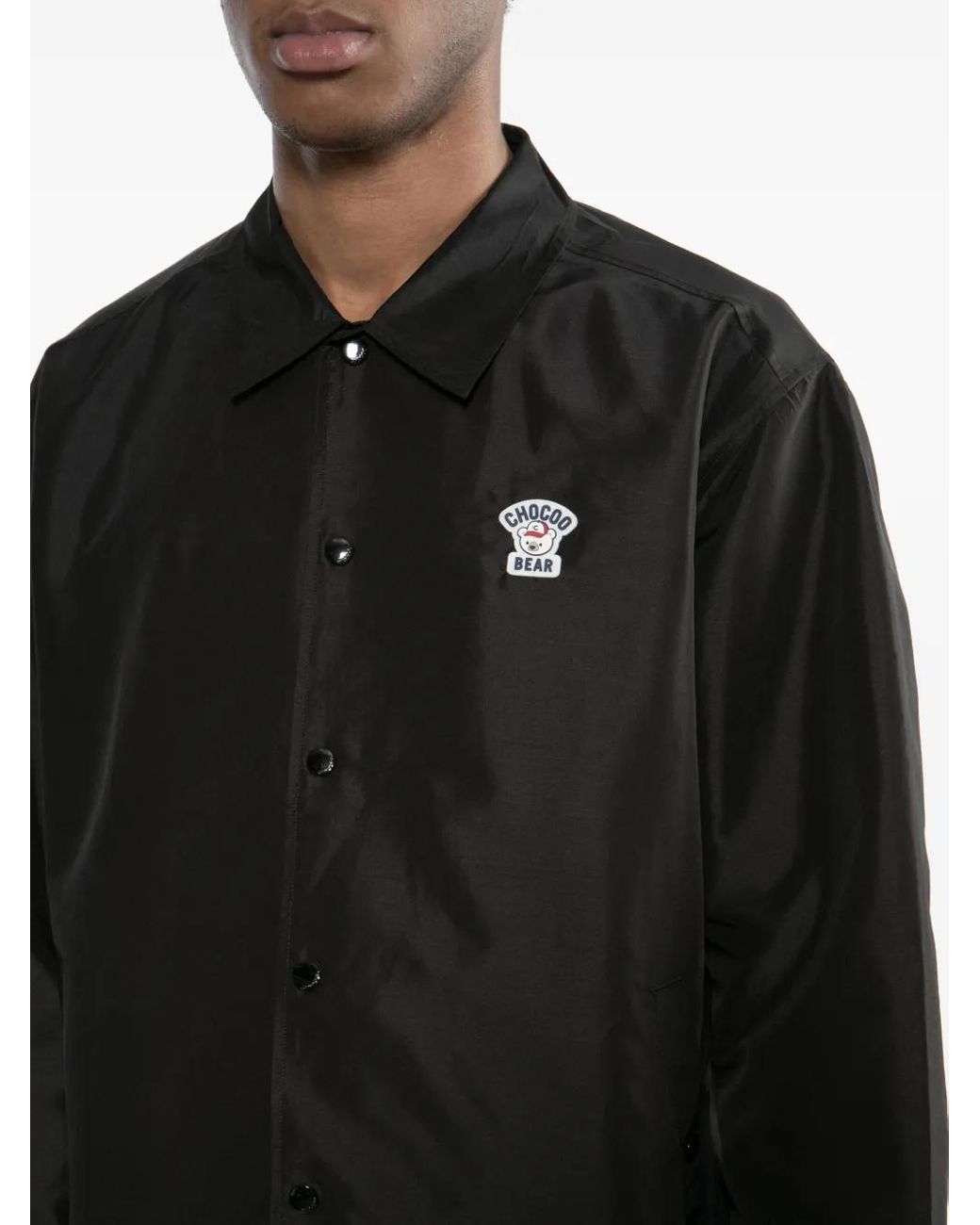 Chocoolate Black Logo-Embossed Jacket for men