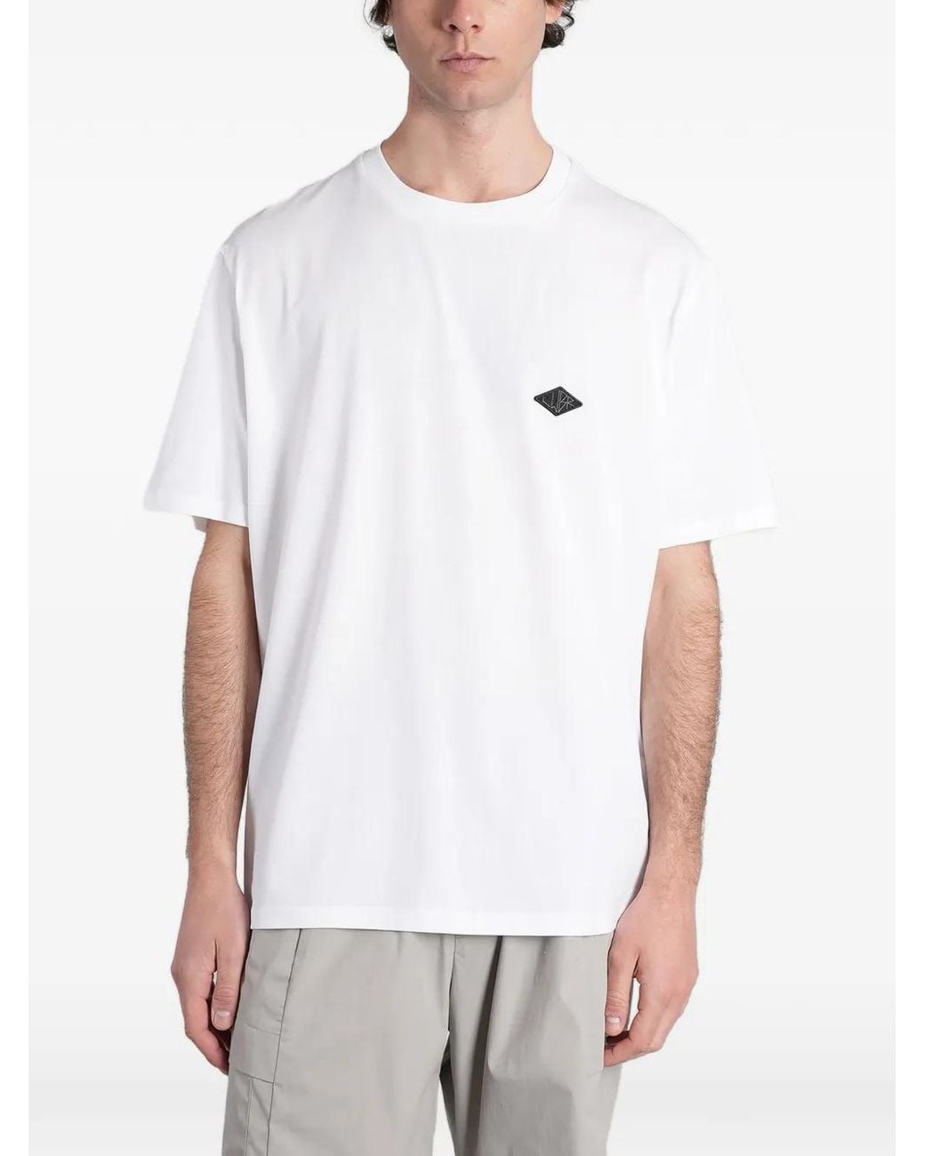 Low Brand White B240 Logo-Patch T-Shirt for men