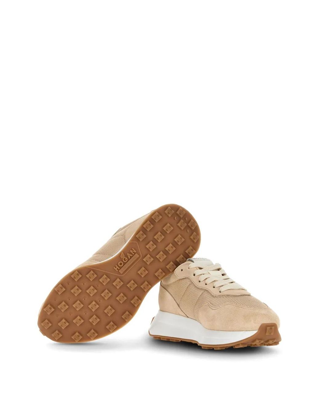 Hogan White H641 Panelled Lace-Up Sneakers