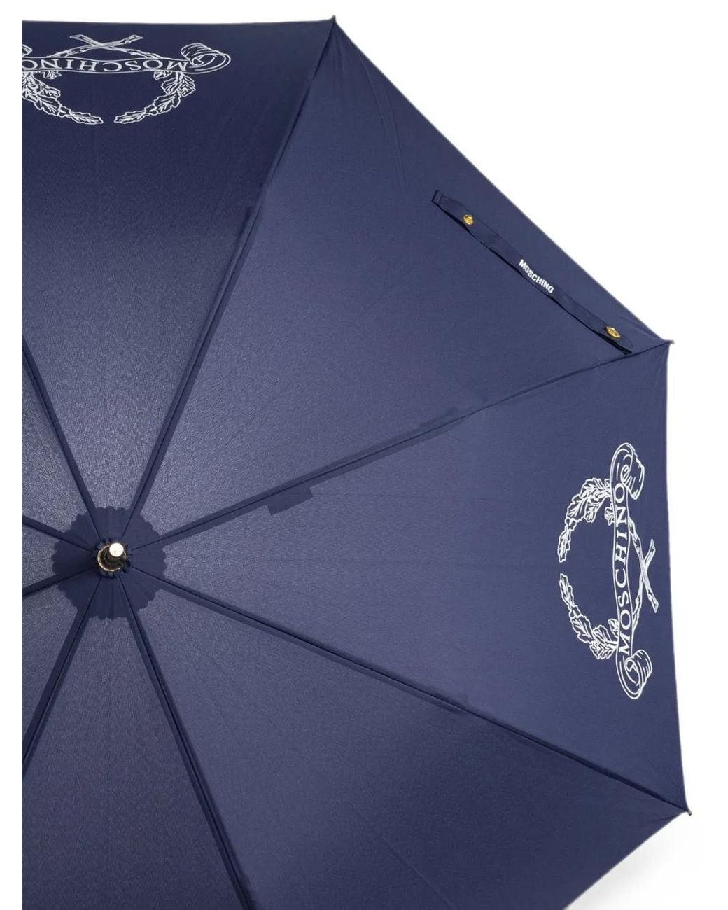 Moschino Blue Logo-Print Umbrella