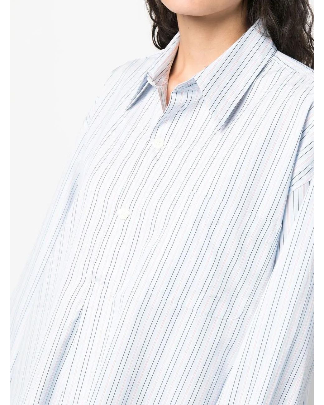 Our Legacy White Striped Oversized Long-Sleeve Shirt
