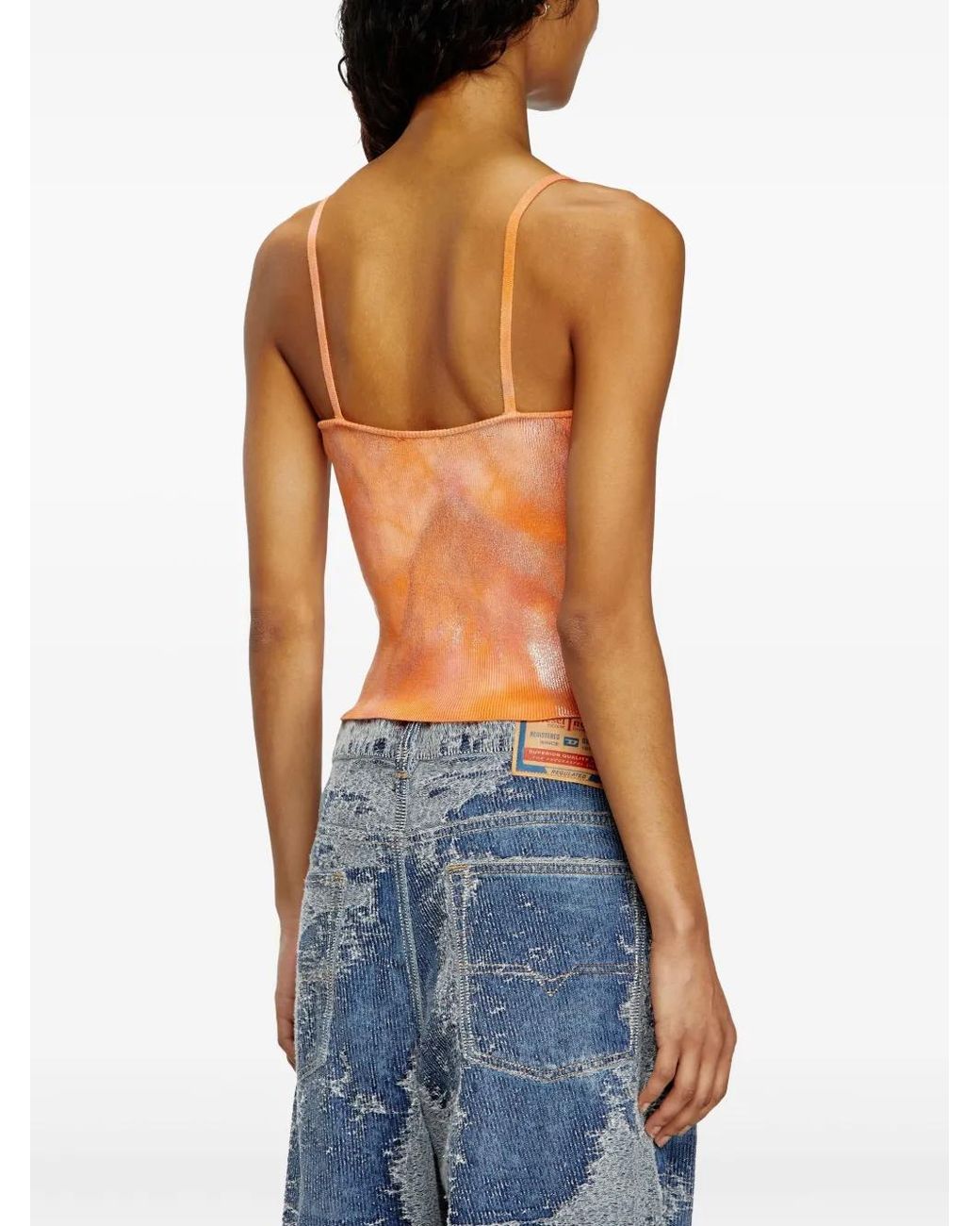 DIESEL Orange Débardeur M-Ismina