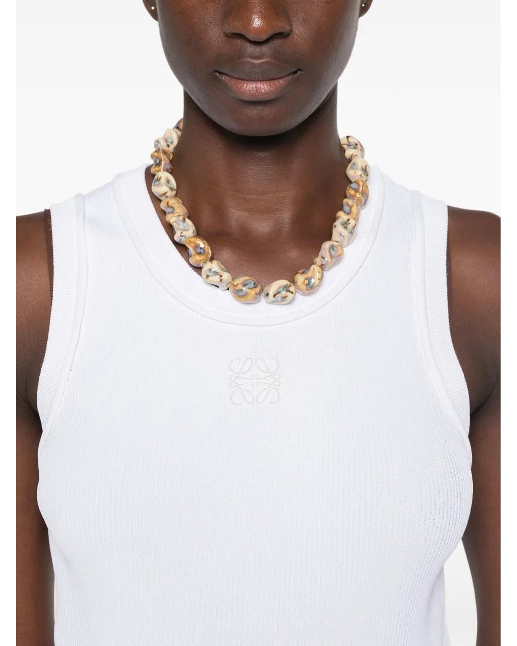 Loewe Anagram Tanktop Van Stretch Viscose in het White