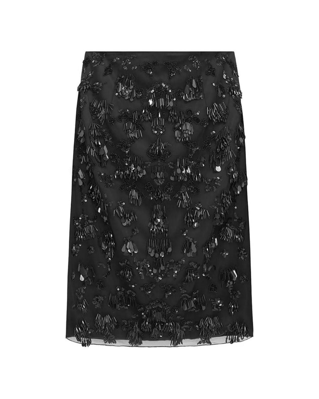 16Arlington Black Fortuna Embroidered Midi Skirt