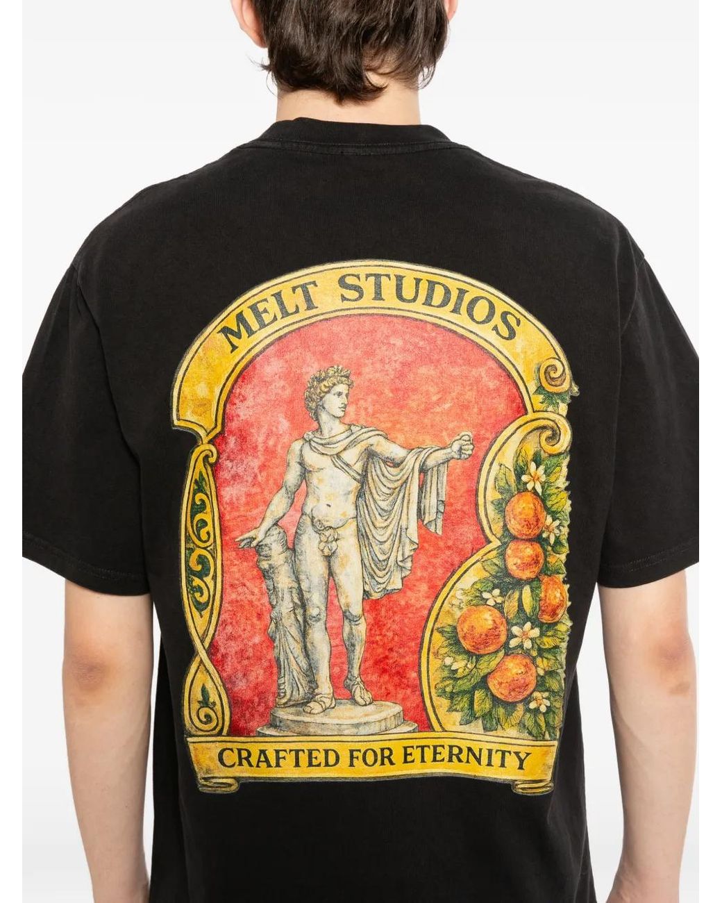 Melt Black Crew Neck T-Shirt for men