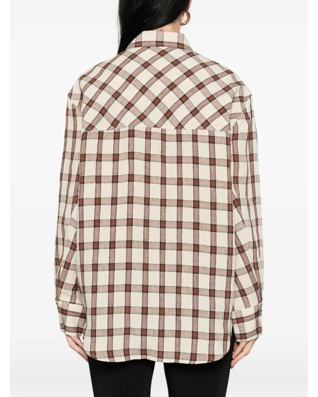 Rohe White Check-Pattern Oversized Shirt