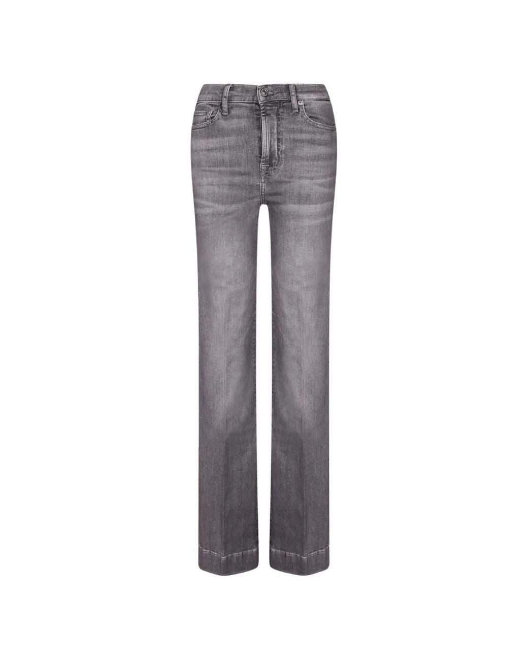 7 For All Mankind Gray Modern Dojo Flared Jeans