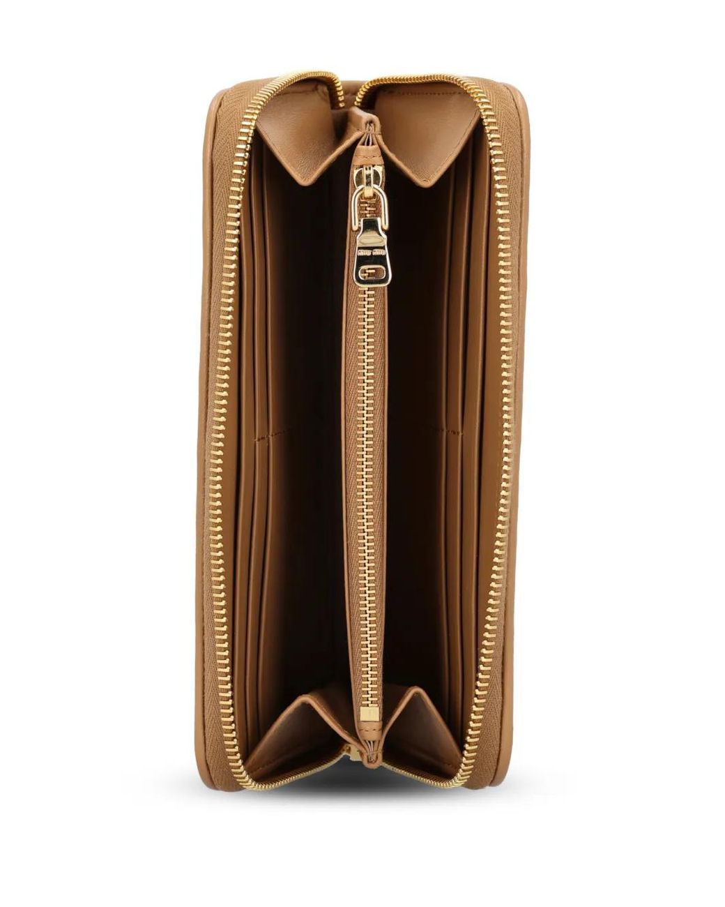 Miu Miu Brown Large Matelassé Nappa Leather Wallet