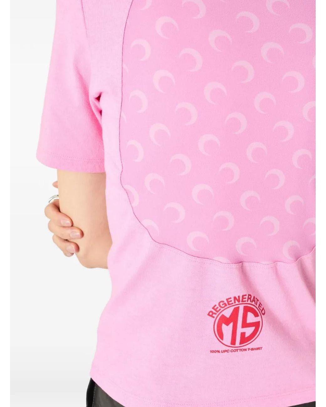MARINE SERRE Pink Upcycled Jersey Baby Fit T-Shirt