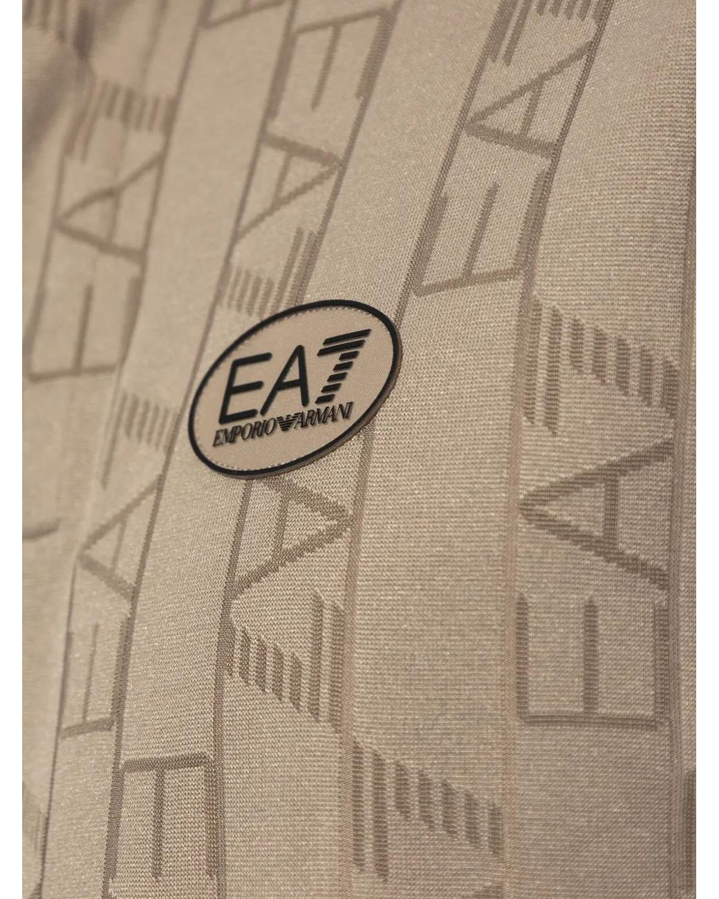 EA7 Natural Monogram-Pattern Polo Shirt for men
