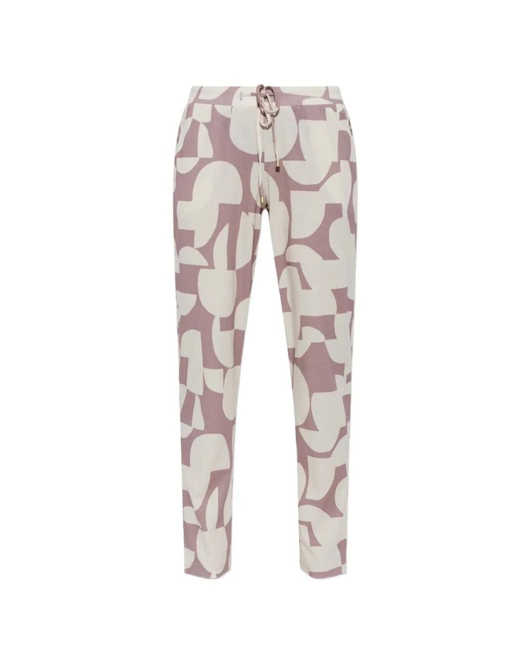 Hanro Gray Geometric-Print Drawstring Pajama Bottoms